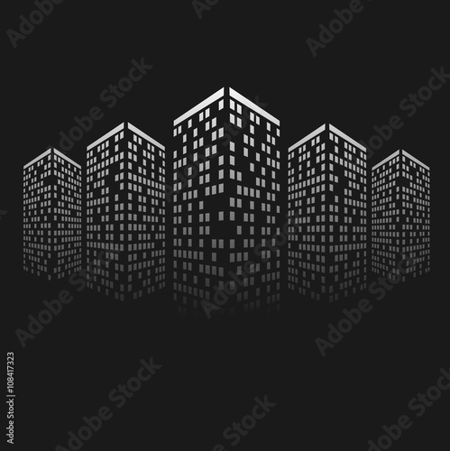 City. Illustration of architectural building. Vector design illustration.