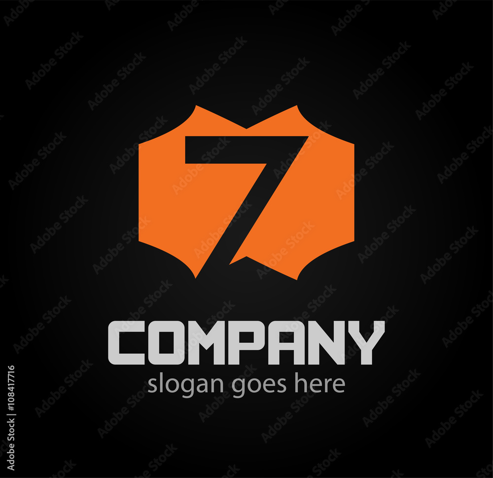 Number logo design.Number seven logo.Logo 7 vector template Stock ...