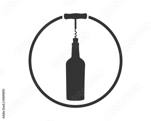 Uncorked Wine Bottle