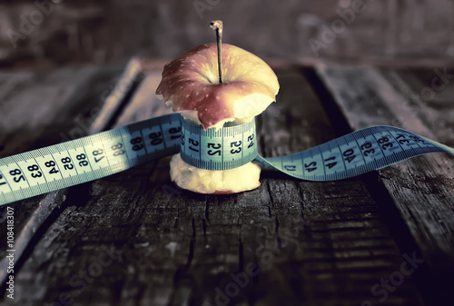 anorexia thinness measuring apple photo