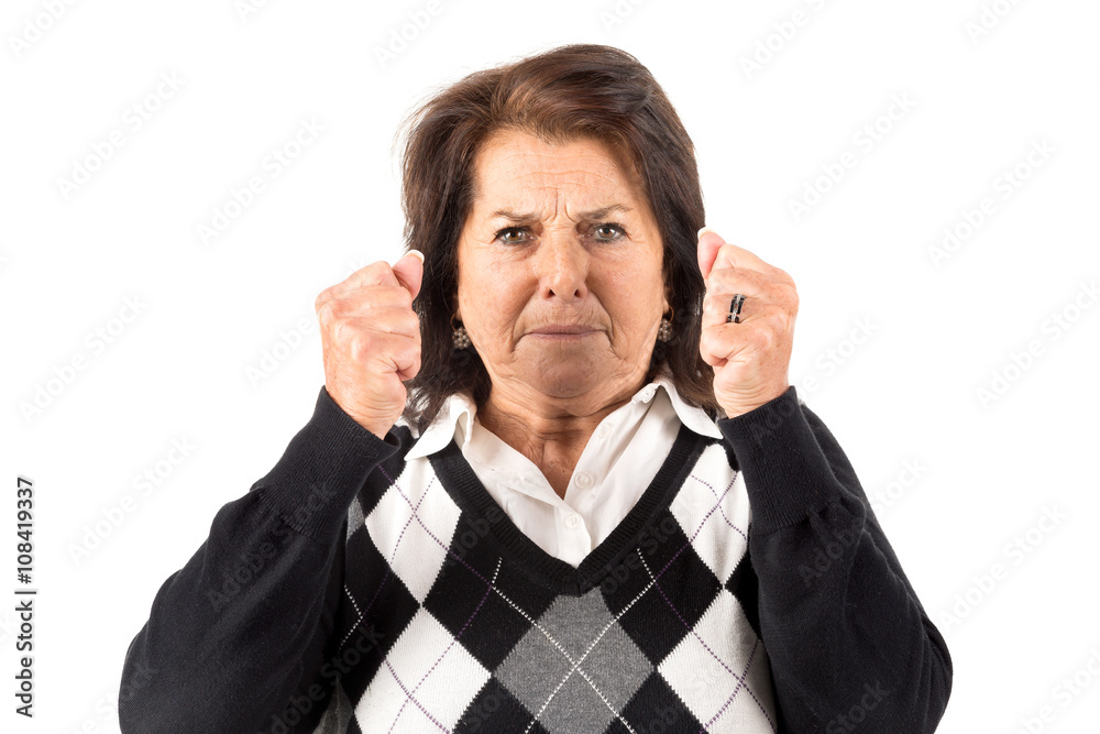 Desperate senior woman