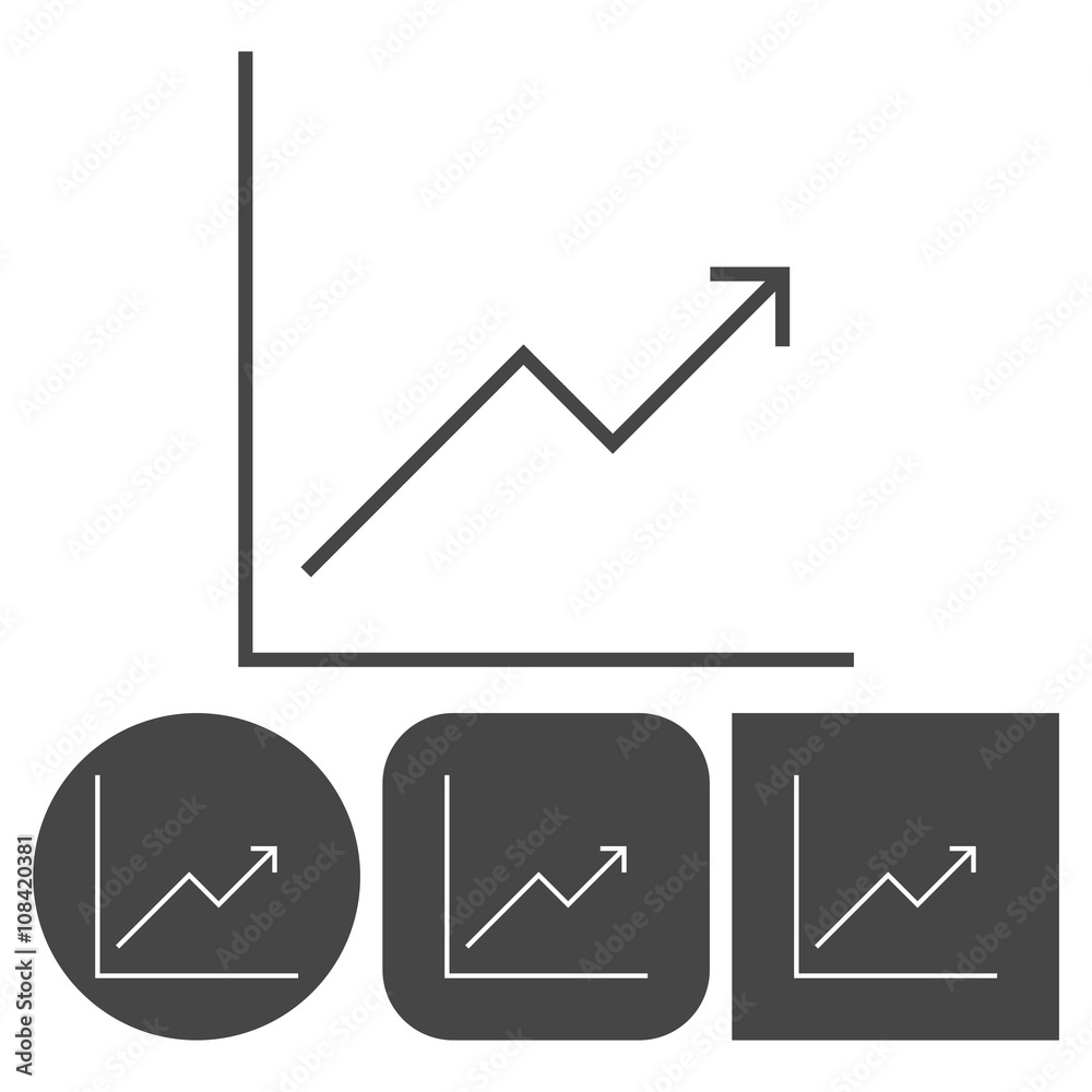 Profit sign graph concept - vector icons set Profit sign graph concept - vector icons set