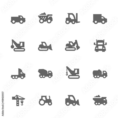 Simple Construction Vehicles Icons