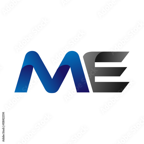 Modern Simple Initial Logo Vector Blue Grey Letters me