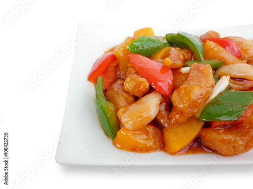 chinese food sweet and sour with fruit salad asian menu 1