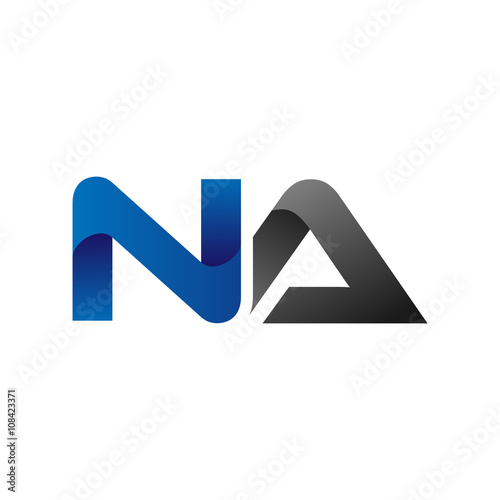 Modern Simple Initial Logo Vector Blue Grey Letters na