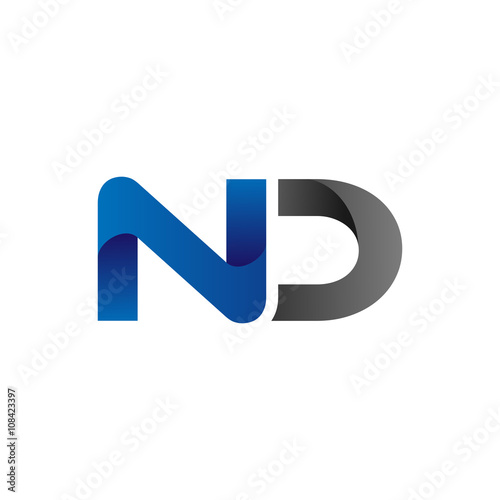Free Download Modern Simple Initial Logo Vector Blue Grey Letters nd - GFXLoad