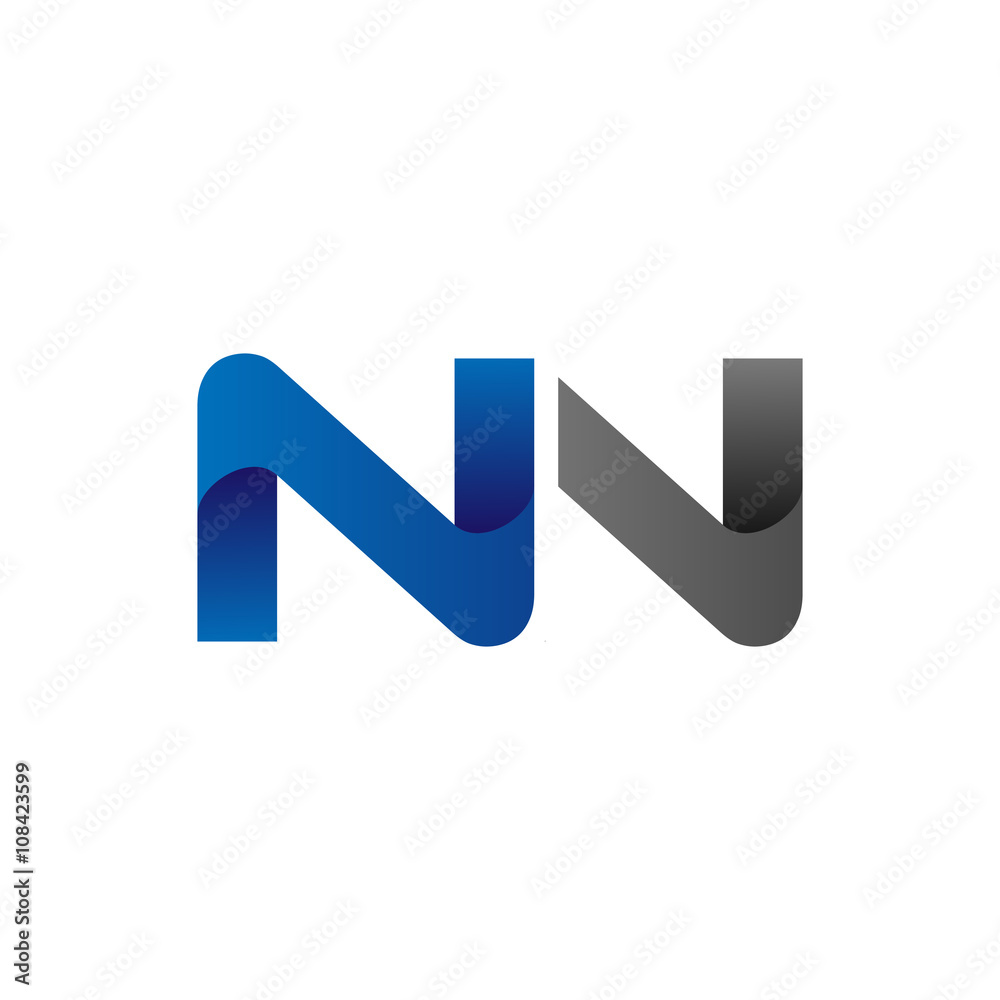 Modern Simple Initial Logo Vector Blue Grey Letters nn Modern Simple Initial Logo Vector Blue Grey Letters nn