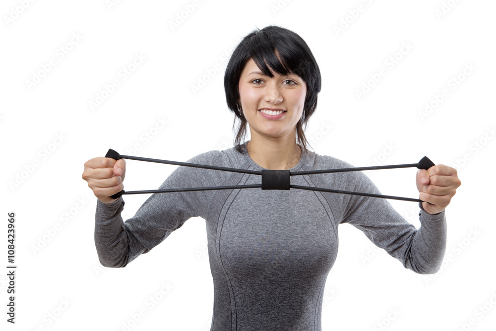 Exercising with resistance band Exercising with resistance band
