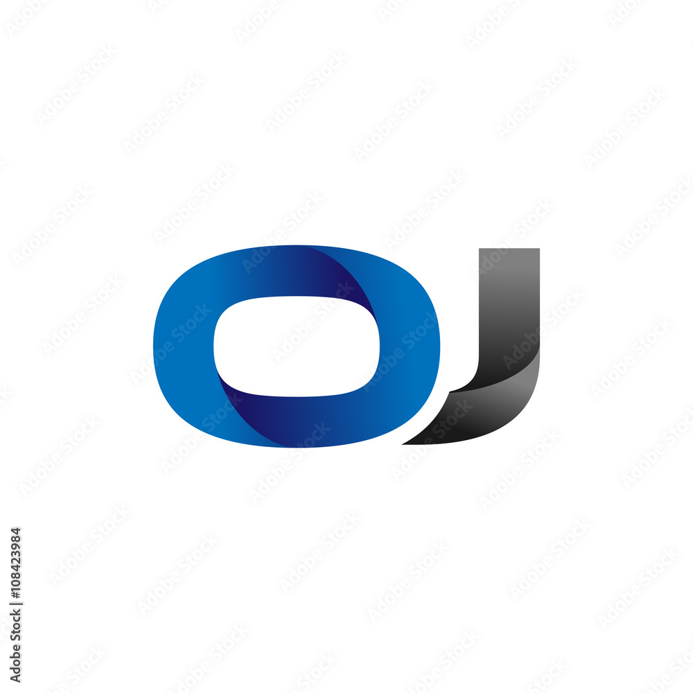 Modern Simple Initial Logo Vector Blue Grey Letters oj Modern Simple Initial Logo Vector Blue Grey Letters oj