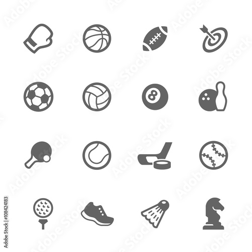 Simple Sport Equipment Icons