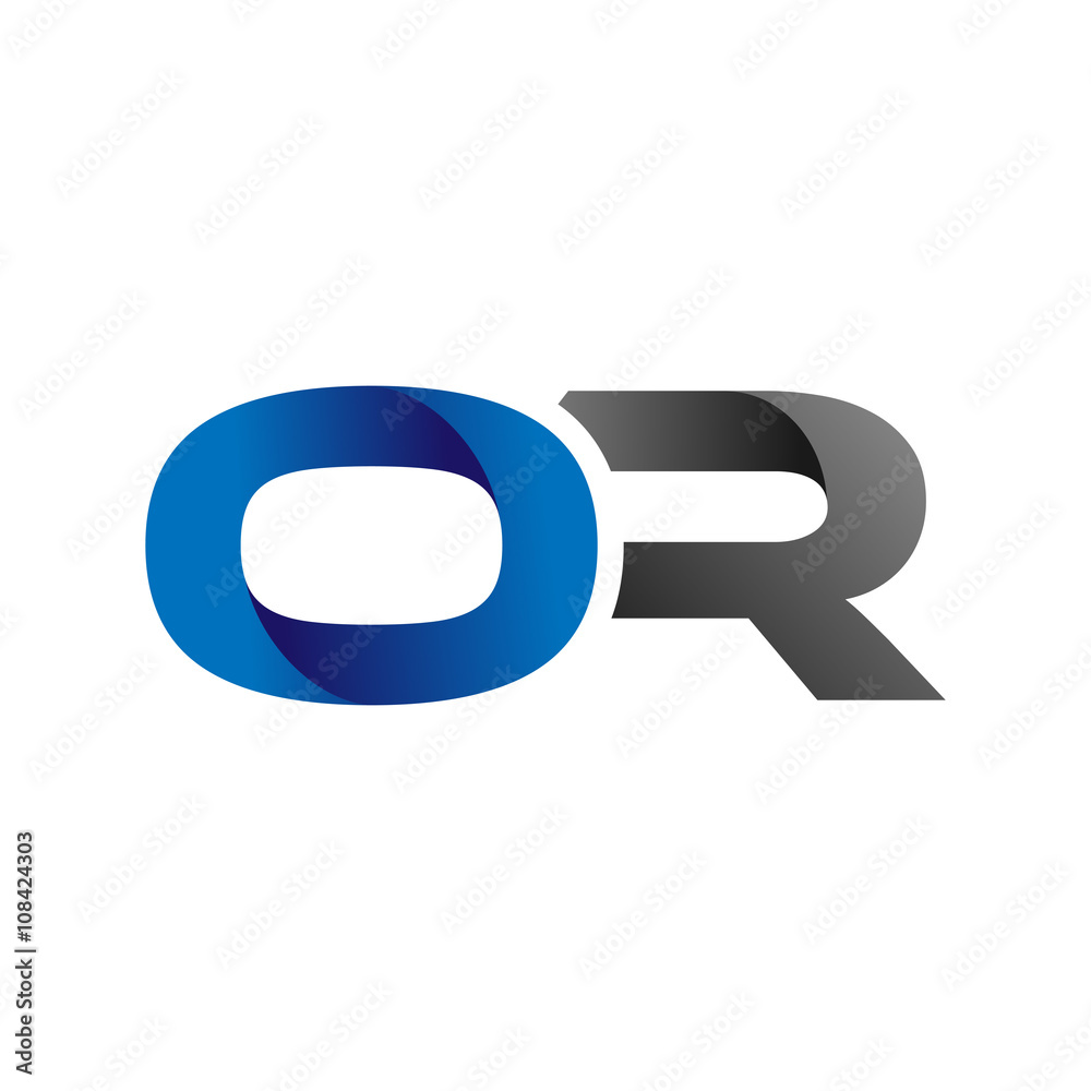 Modern Simple Initial Logo Vector Blue Grey Letters or Modern Simple Initial Logo Vector Blue Grey Letters or