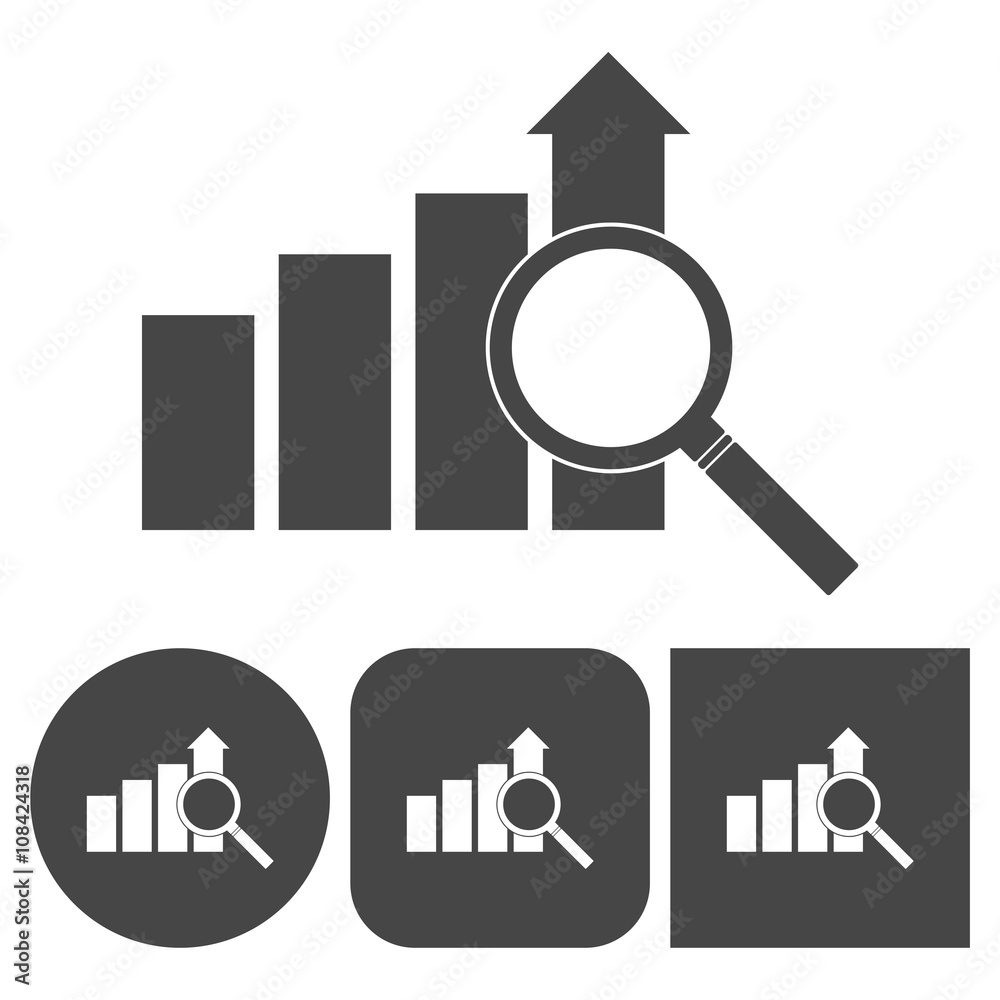 Profit sign graph concept - vector icons set Profit sign graph concept - vector icons set