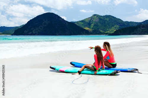 Canvas Print Family surfing