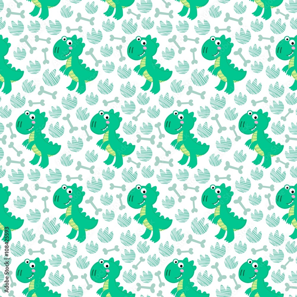 Obraz premium Dinosaur Rex vector seamless pattern.