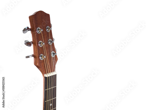 head of acoustic guitar on white background © bjginny