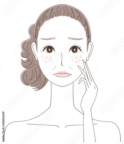 老化に悩む女性のイラスト