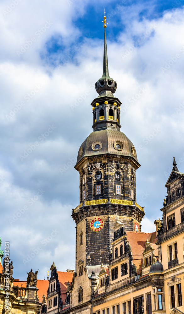 Obraz premium Hausmannsturm tower at Dresden castle in Germany