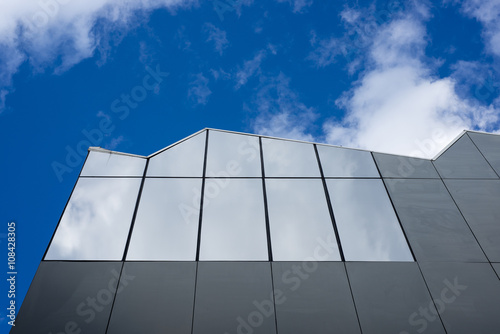 Glass facade of office building