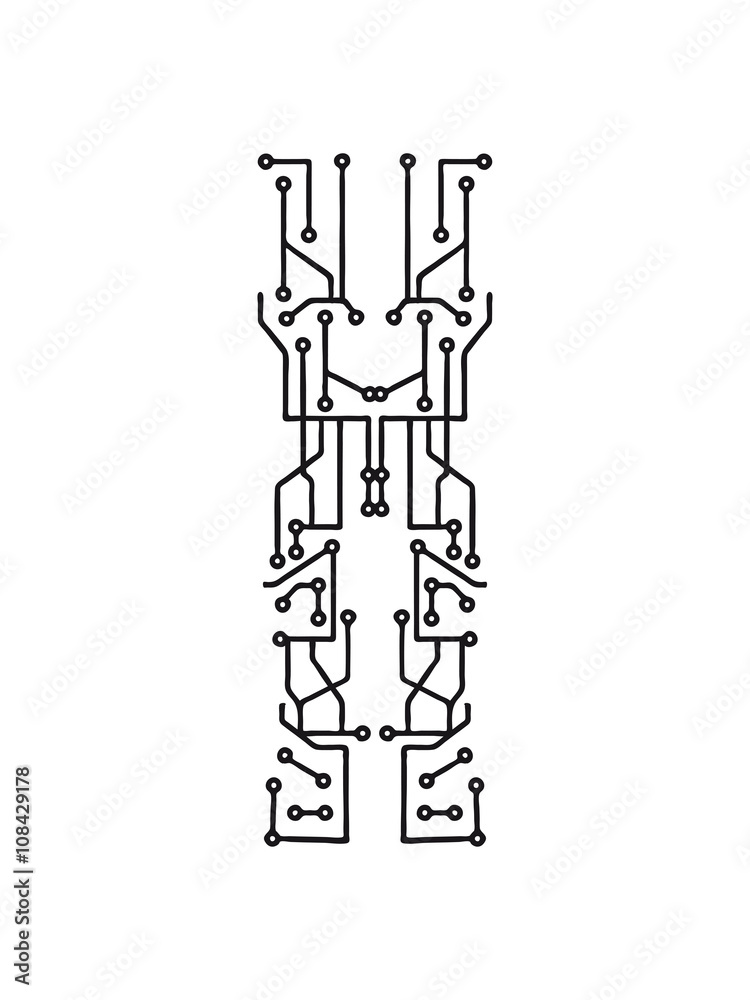 technology line connection microchip datentechnik electronics cool design robot cyborg