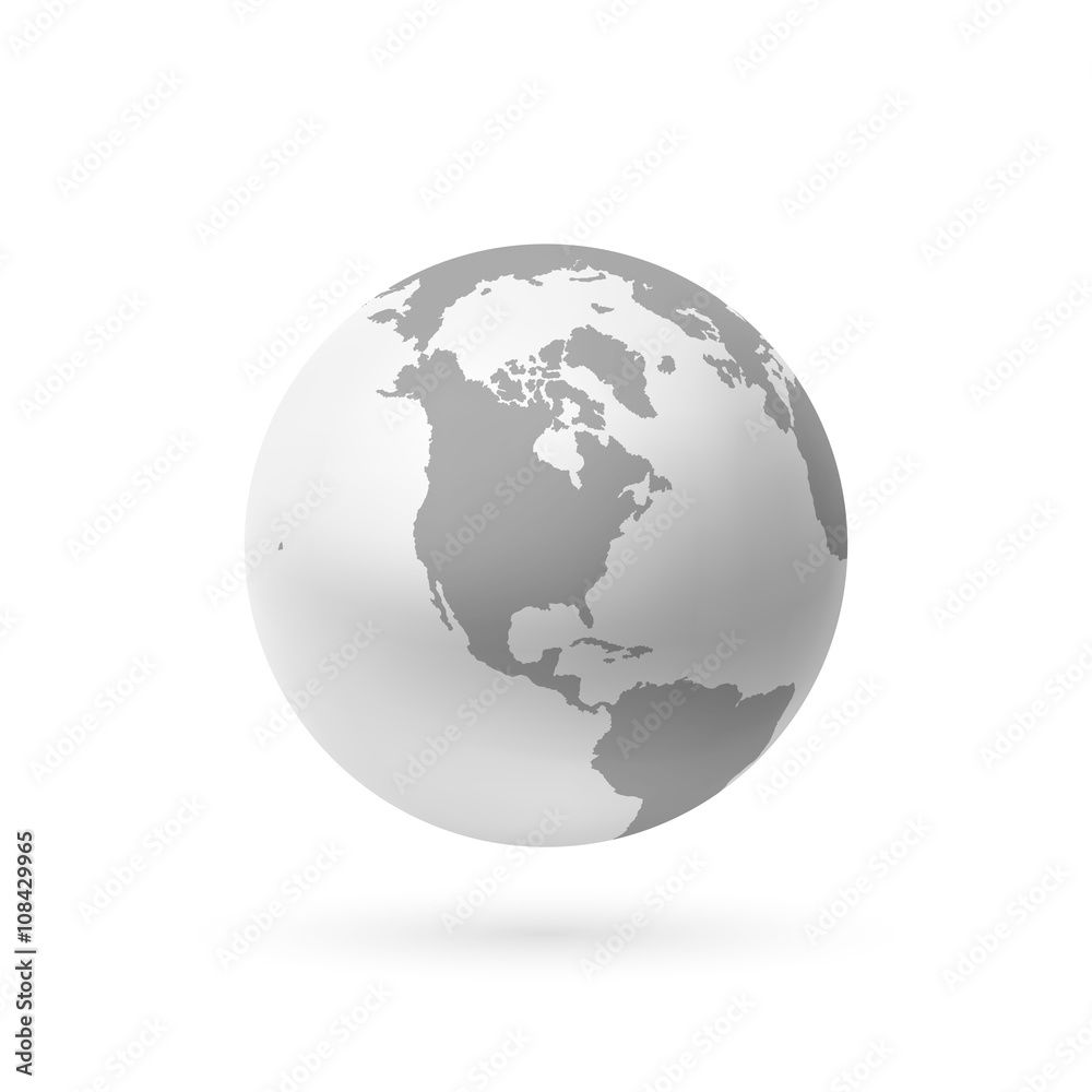 Monochrome earth icon isolated on white.