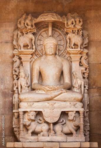 Cultural heritage of India  the sculptures made of sandstone, Kandariya Mahadeva, Khajuraho, Madhya Pradesh. photo
