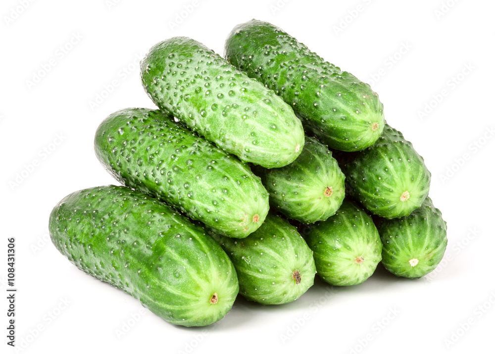 heap of cucumbers isolated on white background heap of cucumbers isolated on white background
