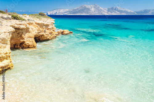 Paradise beach on Koufonisia off the coast of Naxos  Cyclades  Greece