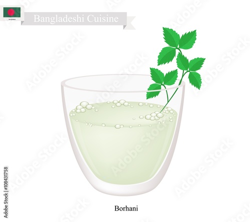 Borhani or Bangladeshi Cpicy Salted Yogurt Drink photo