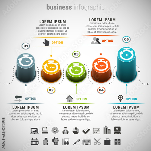 Business infographic. Made with blend. File contains text editable AI, EPS10,JPEG and free font link used in design.