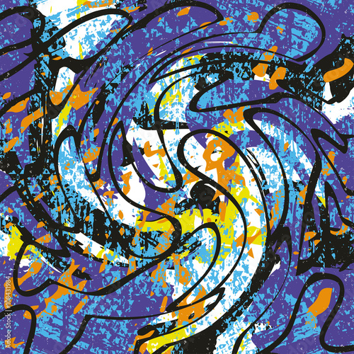 colored graffiti stains on a black background grunge texture
