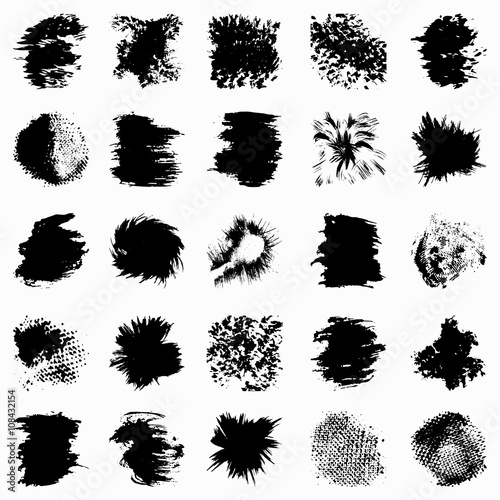 Set Black Grunge Design Element