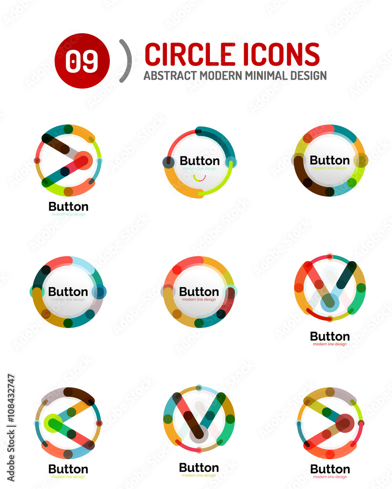 Naklejka premium Collection of abstract circle logos
