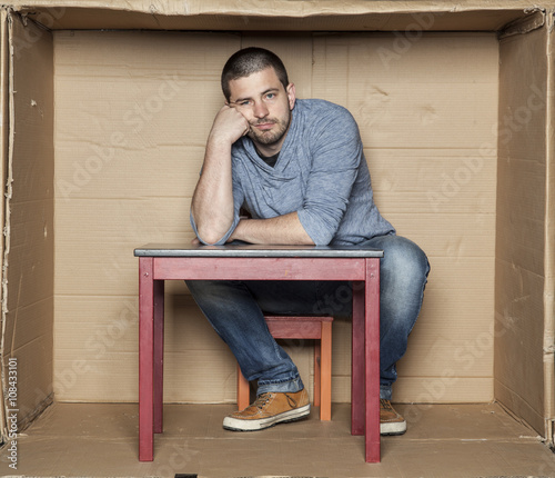 Unemployed thinking about his future photo