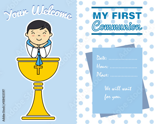 Boy First Communion card
