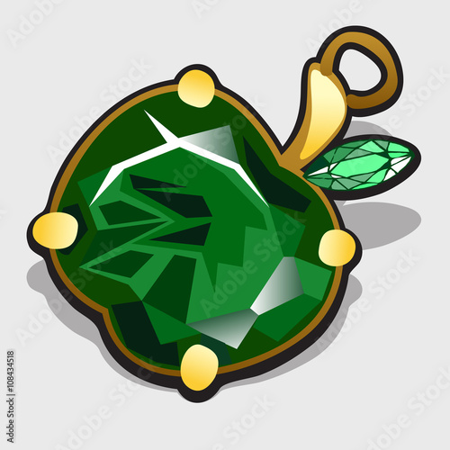 Accessory apple made of precious stones emerald