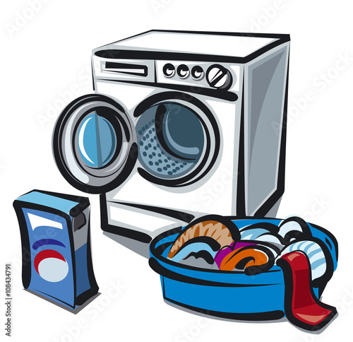 washer and clean linens