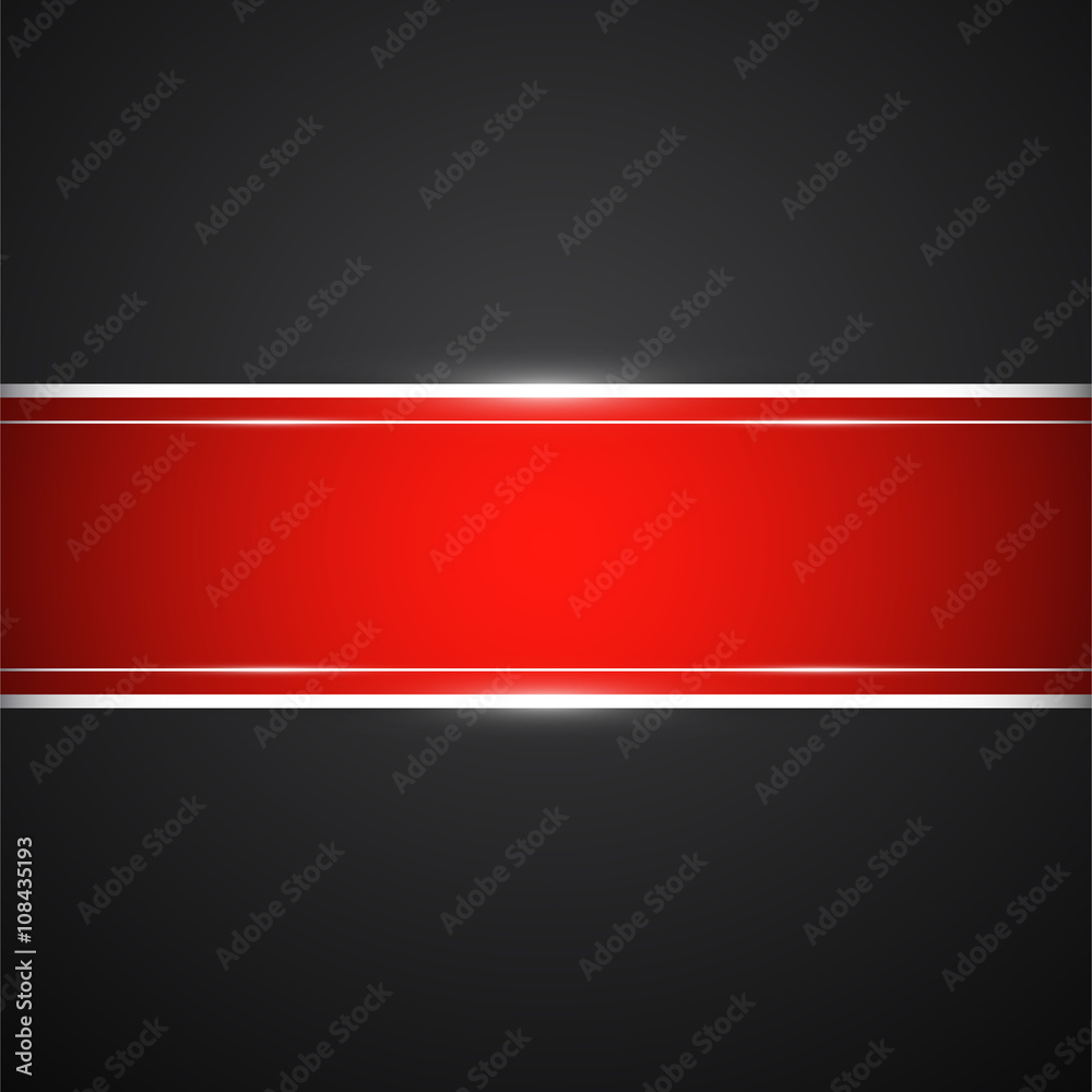 Black background with red banner