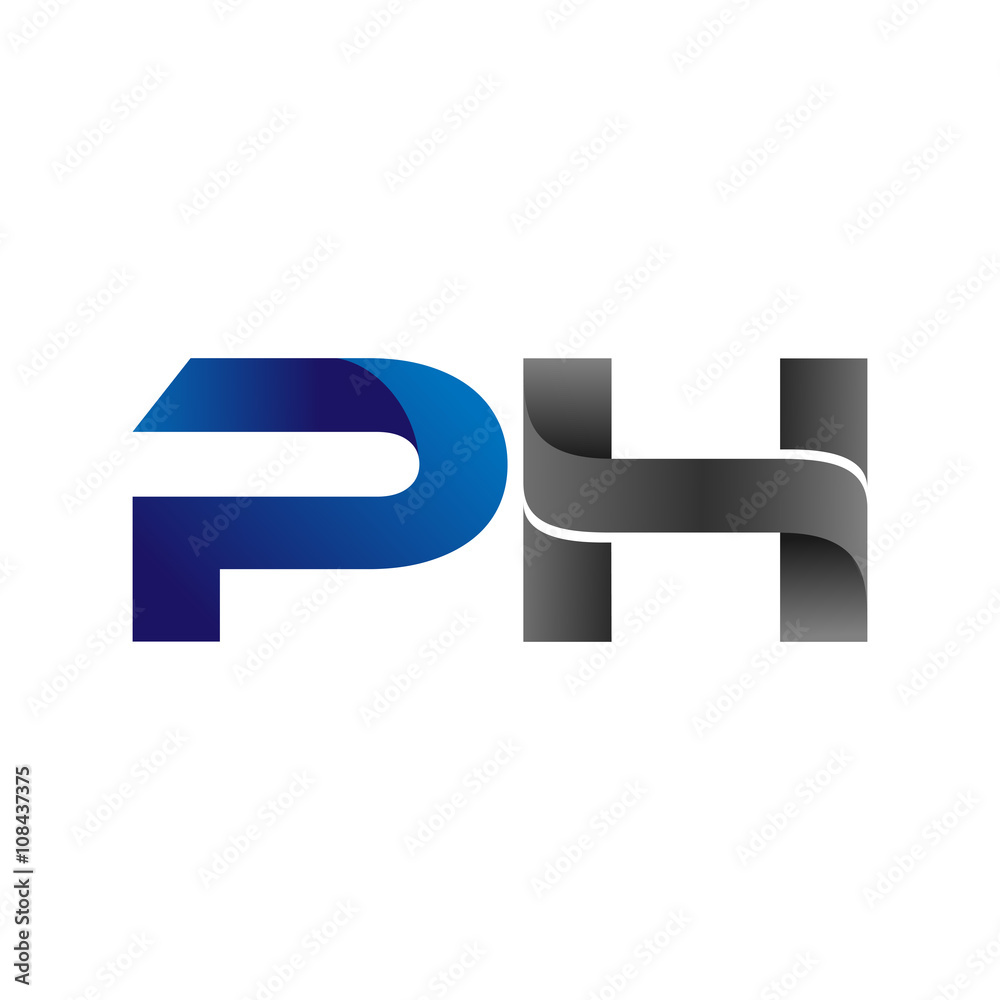 Modern Simple Initial Logo Vector Blue Grey Letters ph Modern Simple Initial Logo Vector Blue Grey Letters ph