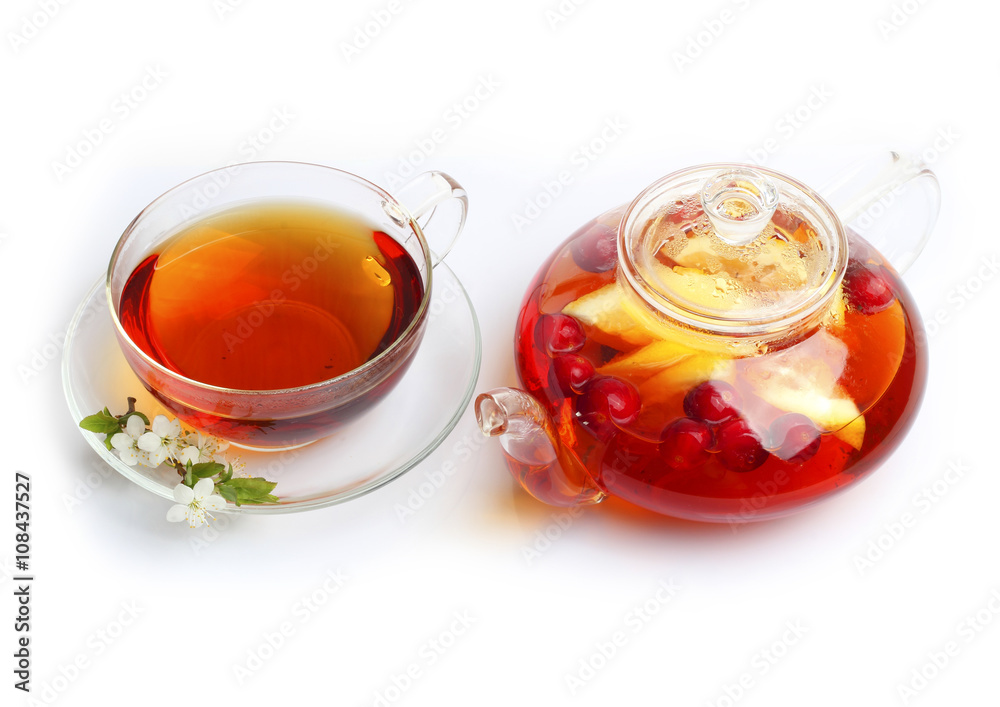 Tea cup kettle isolated white background
Tea cup kettle isolated white background