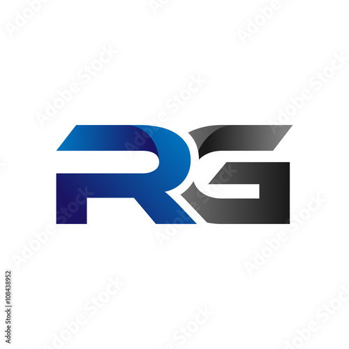 Fotografie Modern Simple Initial Logo Vector Blue Grey Letters rg