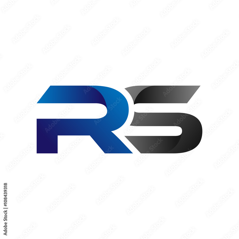 Modern Simple Initial Logo Vector Blue Grey Letters rs Modern Simple Initial Logo Vector Blue Grey Letters rs