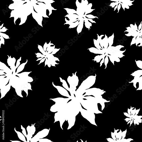 Seamless vector background with decorative flowers. Print. Cloth design, wallpaper.