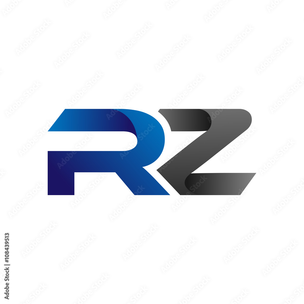 Modern Simple Initial Logo Vector Blue Grey Letters rz Modern Simple Initial Logo Vector Blue Grey Letters rz
