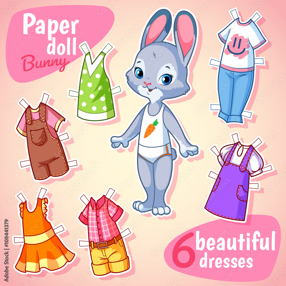 Бумажные зверюшки с одеждой. Бумажные звери с одеждой. Бумажные зайки с одеждой для вырезания. Бумажные куклы животные с одеждой.