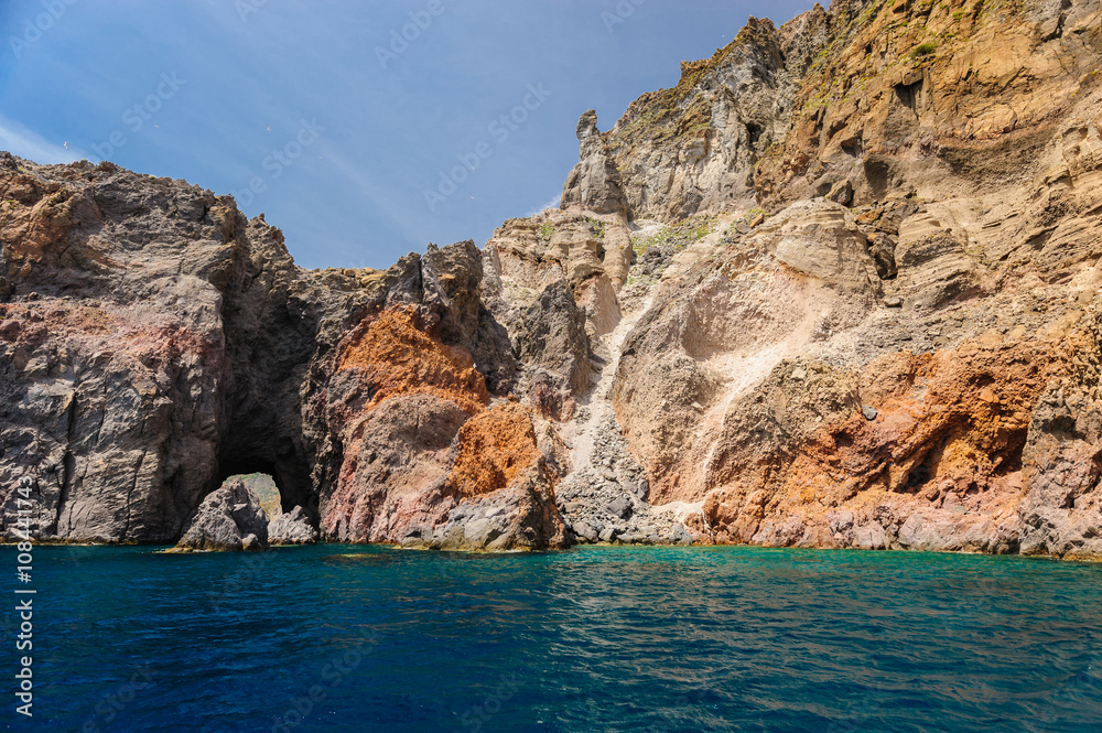 Fototapeta premium Cliffs and rocks of Lipari, Italy.