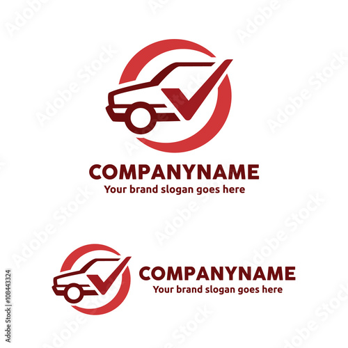 Car Service Logo Template with Check Symbol