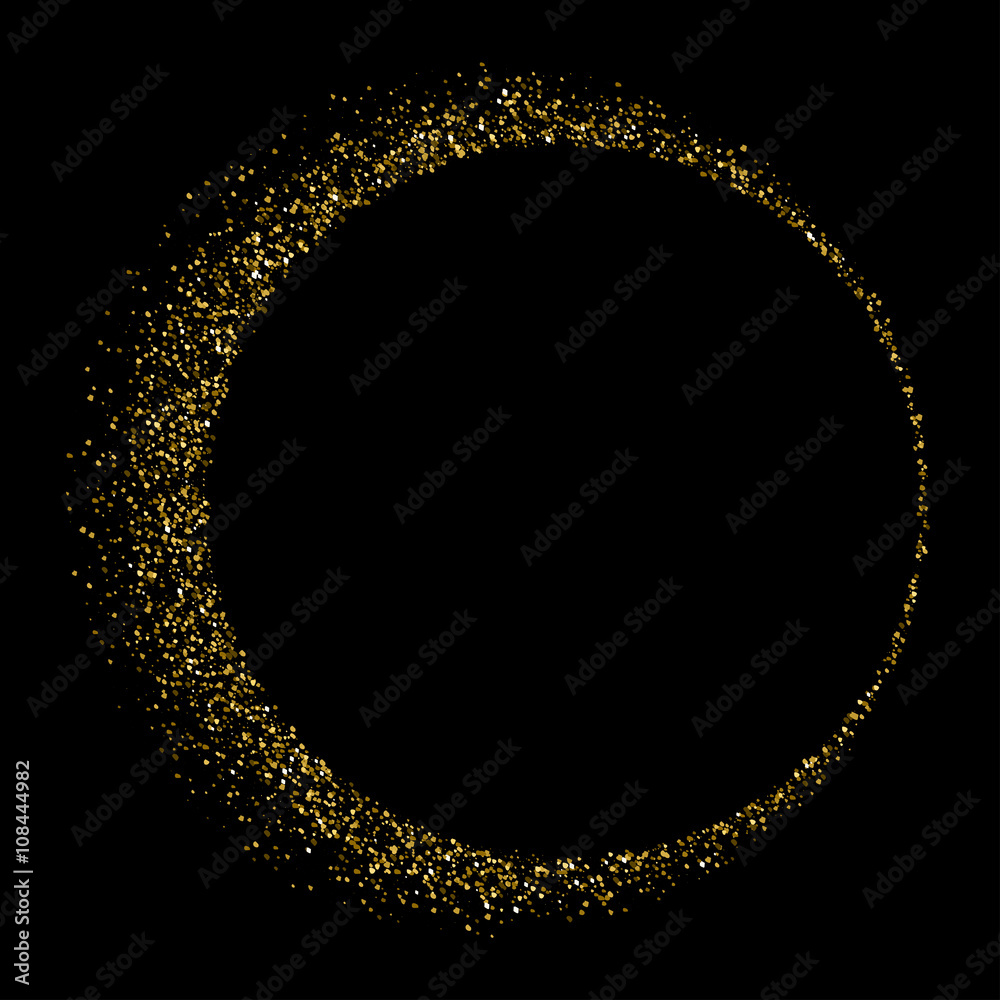 Gold glittering star dust circle Gold glittering star dust circle