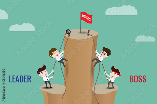 The difference between leader and boss, template