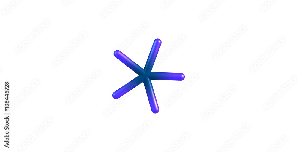 Fototapeta premium 3D illustration of Phosphorus pentafluoride molecular structure isolated on white